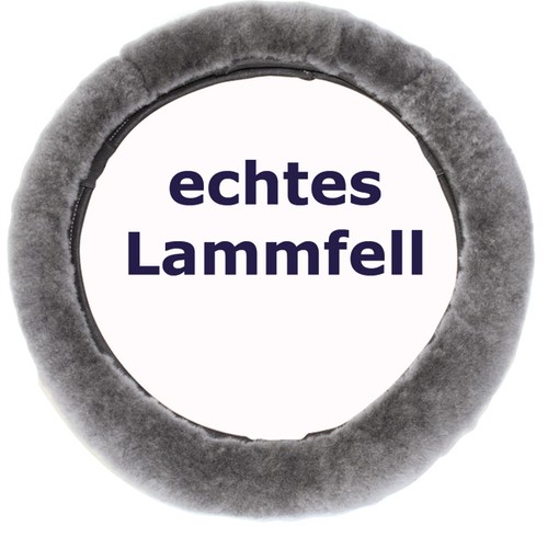 Lammfell lenkradbezug silber - lammfell,