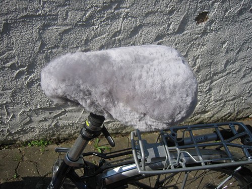 Lammfell fahrradsattel - ,